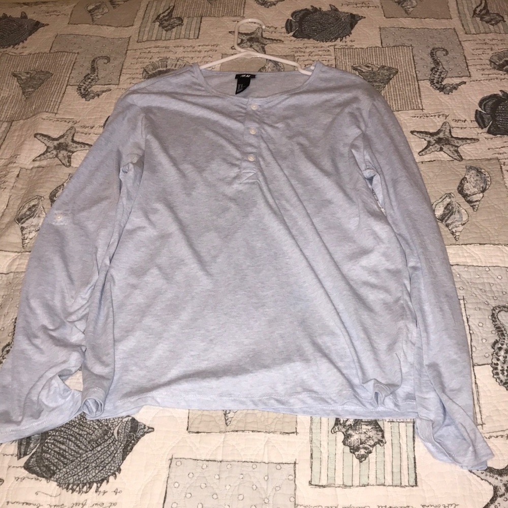 H&M Long Sleeve Tee Blue Medium